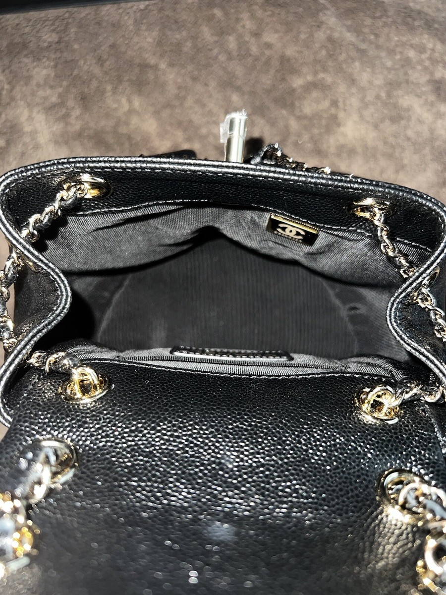 CHANEL DUMA MINI BACKPACK CC LOGO CAVIAR LEATHER 23P | eBay display picture 3