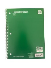 Green Pen Gear Wide Ruled 1 Subject Notebook 70 Sheets with Tearable Pages