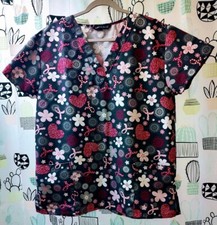 Cassandra O Breast Cancer Scrub Top Women's Size Large