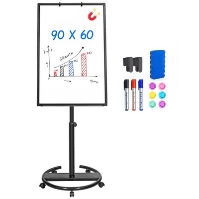 Flipchart Ständer, 90x60cm Flipcharts Whiteboard, Aluminiumrahmen Haken Versc...