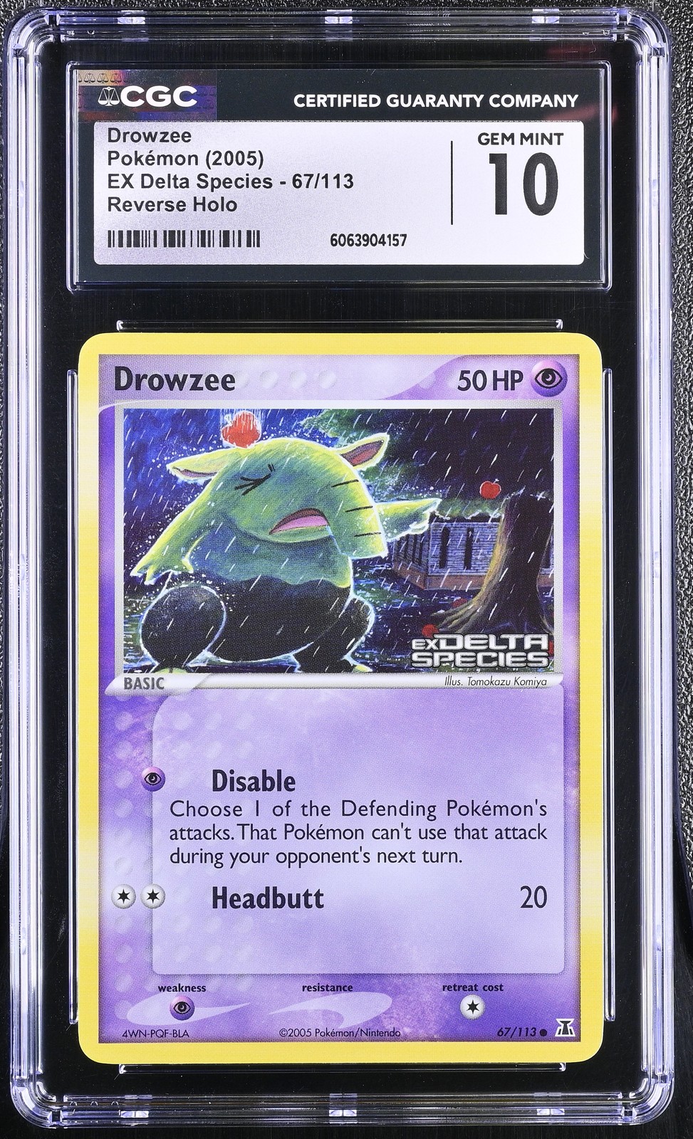 CGC 10 Drowzee EX Delta Species 67/113 Reverse Holo Stamped Pokemon Card