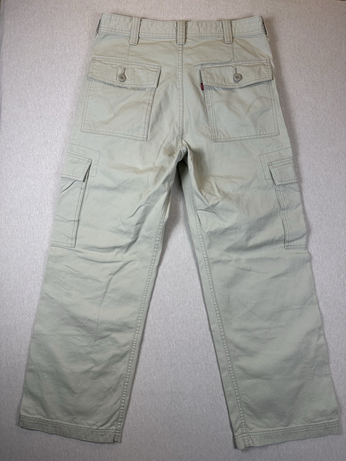 Vintage Levi's Loose Cargo Pants Man’s Baggy  Y2K  Tan Khaki Utility 33x30 thumbnail 4