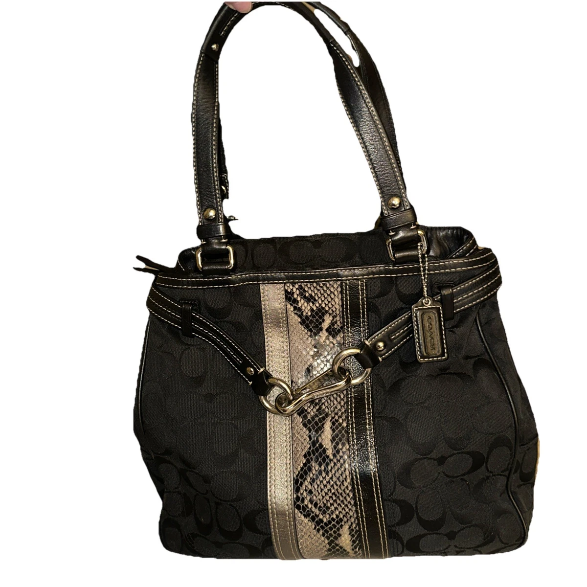 Coach Hampton Satchel/Top Handle Bag Striped Bags & Handbags for 