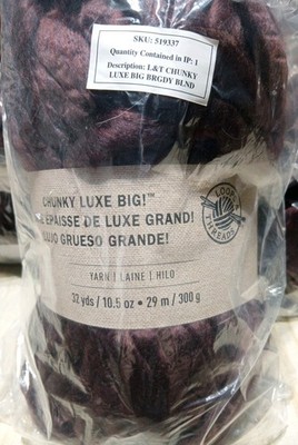 Loops & Threads Chunky Lux Big Burgundy Blend Acrylic Yarn 32 Yds. /10.5 oz.