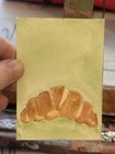 2.5 X 3.5 Original Whimsical Watercolor Croissant — photo 5