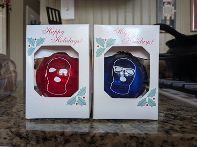 Rare MASKED INTRUDER 2 x Christmas Ornaments FAT WRECK CHORDS New In Box