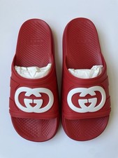 GUCCI Men s Rubber Maple Red White Sandals 780296 Size US 13.5, 13 G 450