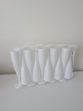 10 white plastic prosecco champagne flutes | 160ml