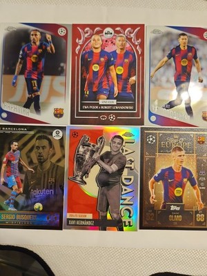 Barcelona 6 Karten Lot Lewandowski Pajor Raphinha Xavi Topps Chrome