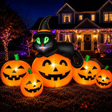 5FT Halloween Inflatable Pumpkin Outdoor Decoration, Lighted Blow up Yard Decor,