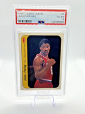 Julius Erving - 1986-87 Fleer Stickers #5 - Philadelphia 76ers - PSA VG-EX 4