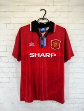 MANCHESTER UNITED 1994 1995 RETRO VINTAGE FOOTBALL SHIRT JERSEY HOME SIZE L
