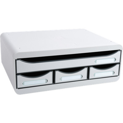 Exacompta TOOLBOX, Ablagemodul mit 4 Schubladen - Lichtgrau - 319740D