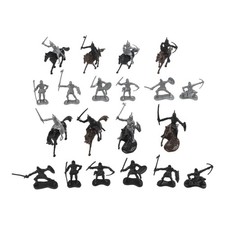 28PCS Medieval Knights Warriors Horses s Figures Model Playset Toy