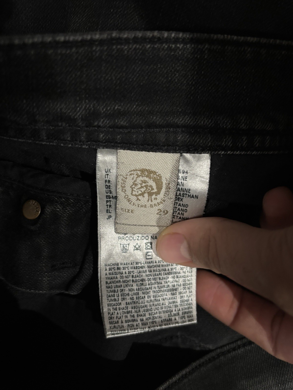 Men’s Diesel DNA Tepphar Slim Carrot Black Jeans Size W29 L30 S/S 2026 Season