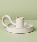 Glazed Ceramic Taper Candle Holder Sour Cream - Hearth & Hand Magnolia New 2025
