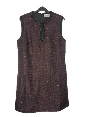 princess polly baby blue dress Self Portrait Black Sequin Boucle Mini Dress, Size 14