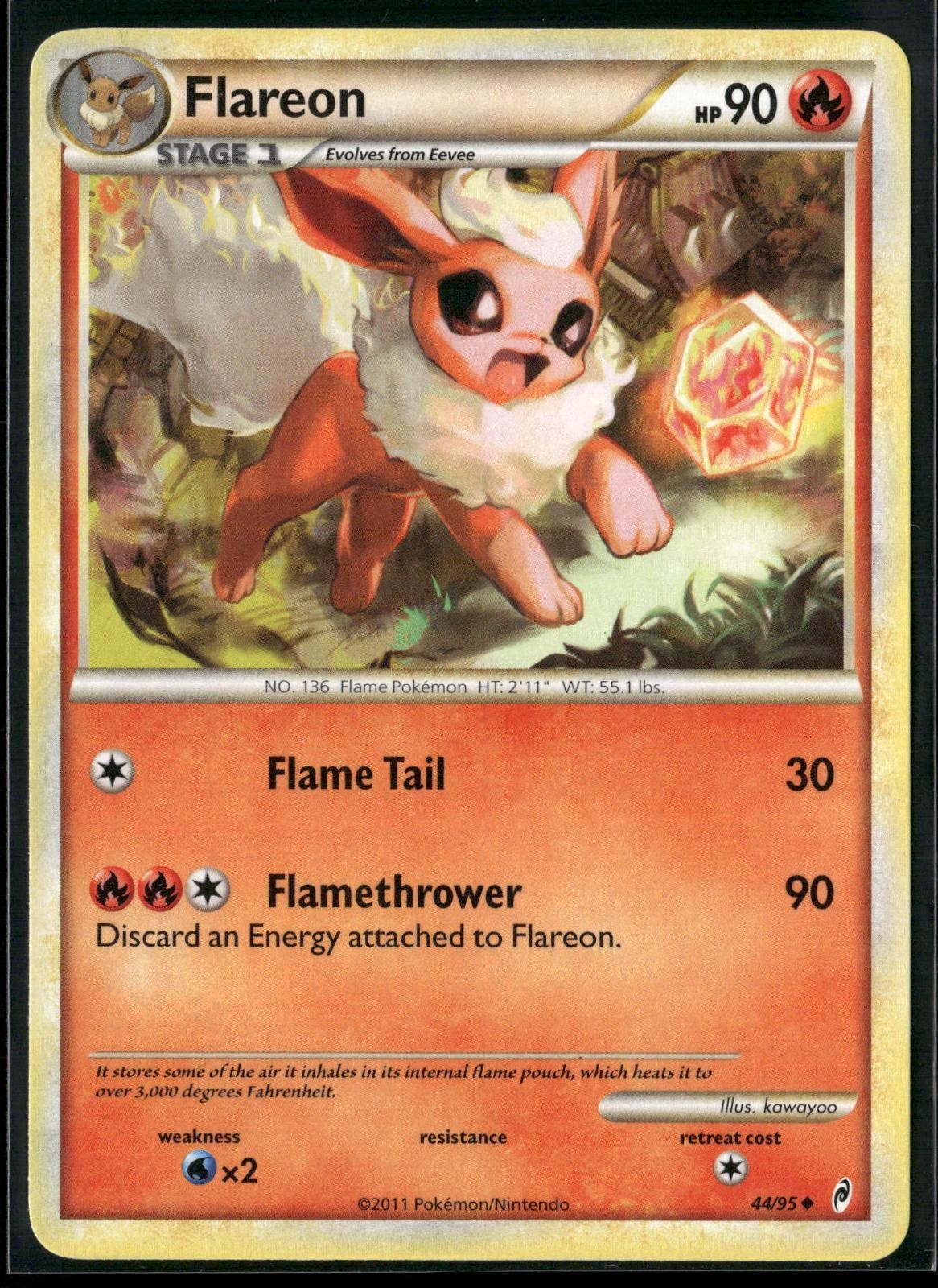 Flareon 44/95 Uncommon Call of Legends Pokemon Lightly Played