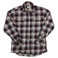 Hunters Mens Red Black White Thick Heavy Check Flannel Shirt Large Tall B5