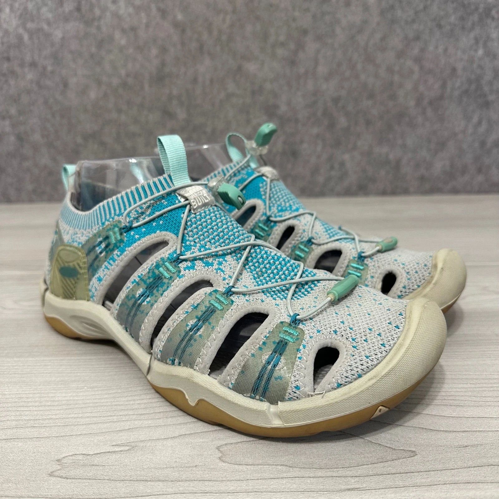 KEEN Evofit One Sandals Womens 11 Teal Gray Adaptive Knit Hiking Water Shoes