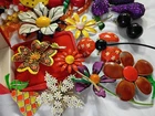 Flower Power All Vintage Costume Jewelry Lot & Tin Enamel Brooches Hard Plastic