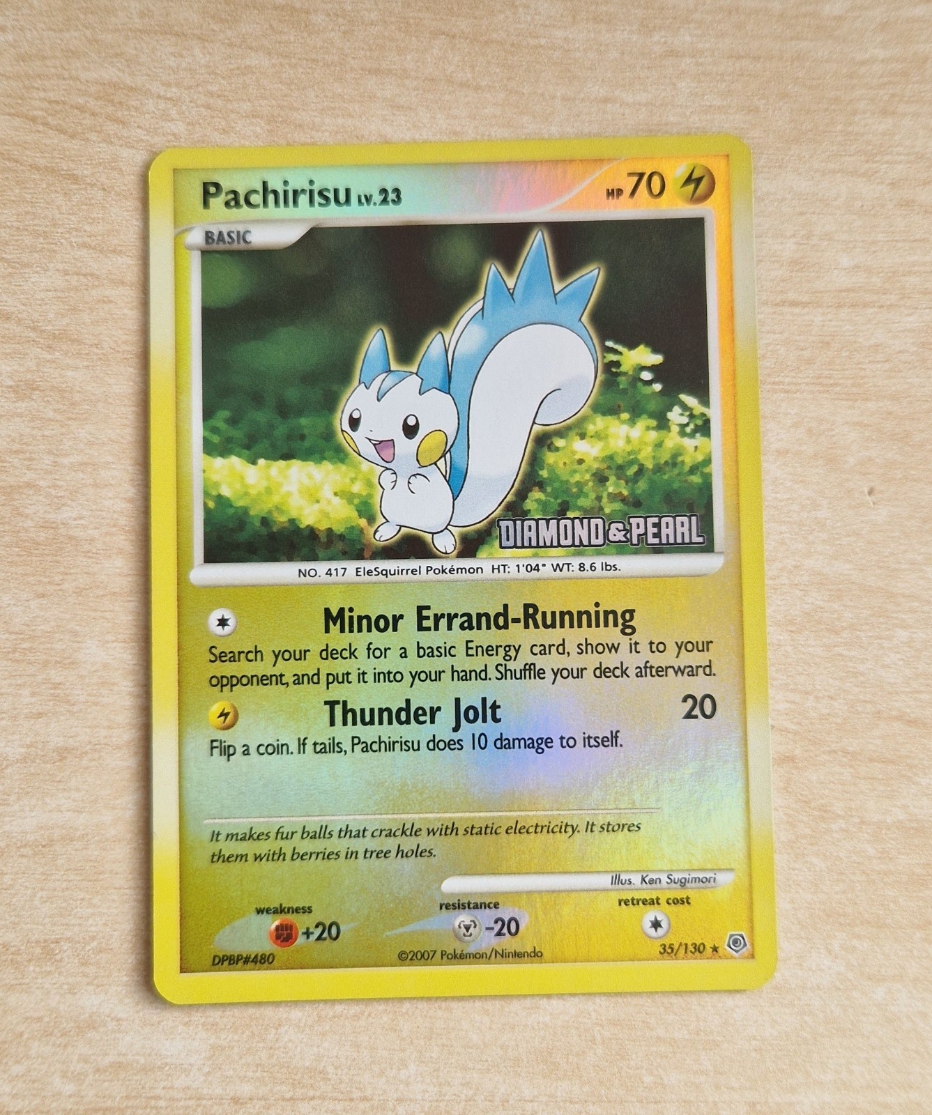 Pachirisu 35/130 Diamond & Pearl Stamped Promo Pokemon Card NM
