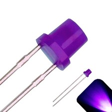 20 X Led 3mm Uv Purple Diffused Ultra Bright Flat Top Wide Angle Leds Light