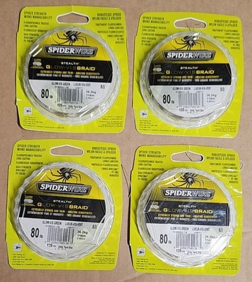 Lot of 4) SpiderWire Ultracast Ultimate-Braid 80lb 125yd Glow-Vis Green - NEW