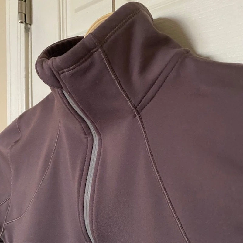 Pullover Calia 1/4 Cremallera Marrón con Detalles Reflectantes Plateados Elastizado Para Mujer M LEER Foto 3 de 4