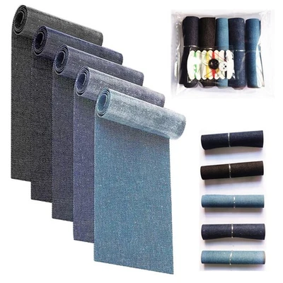 Premium Denim Bügeleisen-auf Jean Patches 1/5 Rollen Dekorations satz 8x51cm - Bild 1 von 4