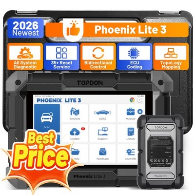 2026 TOPDON Phoenix Lite 3 ECU Coding Bi-Directional Scanner 35+ Reset CAN-FD