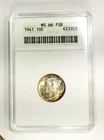 1941  Mercury Dime Lightly Toned ANACS Old Holder MS 66 FSB