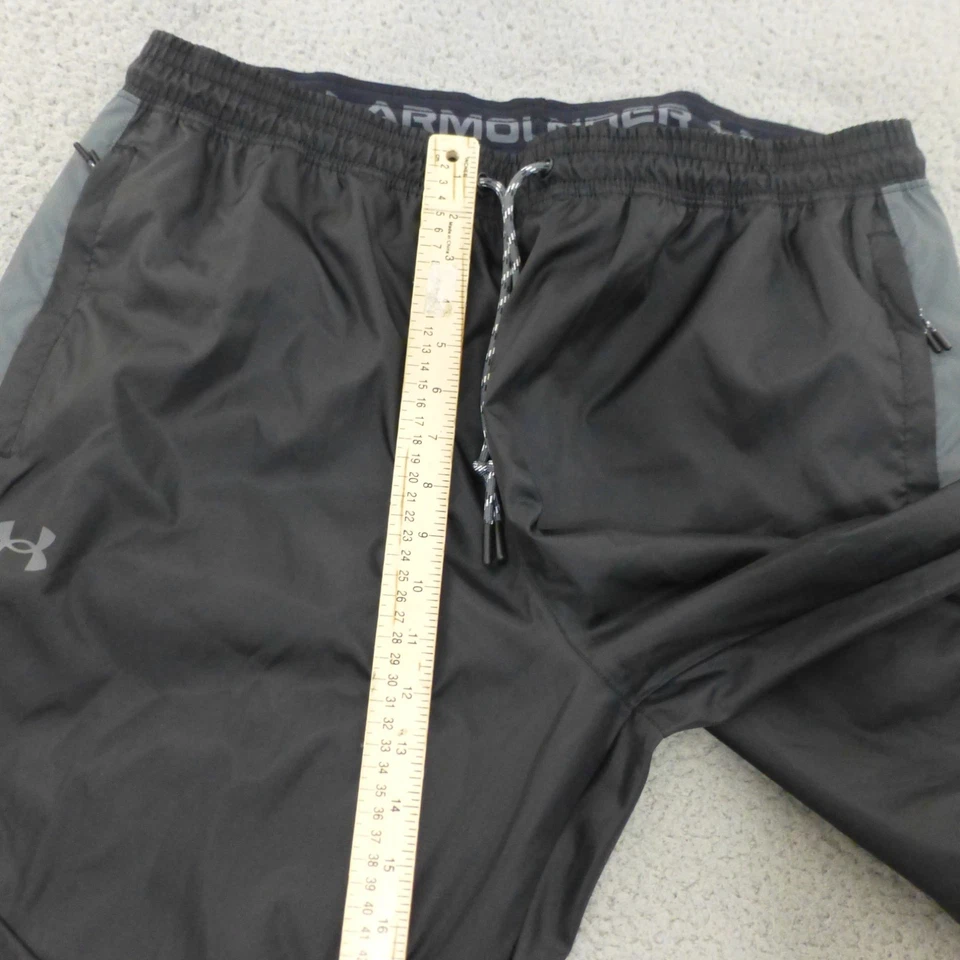 Pantalones Under Armour Para Hombre XL Cortavientos Pista Negro Tormenta Correr Cordón Foto 4 de 4