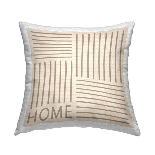Home Alternating Beige Stripes Outdoor Printed Pillow, 18 x 18