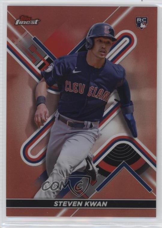 2022 Topps Finest Rose Gold Refractor 10/75 Steven Kwan #30 Rookie RC 0if0
