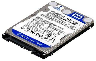 FESTPLATTE WD SCORPIO BLUE WD2500BEVS 250GB 5.4K 8MB SATA 2.5''