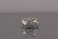 Sterling Silver 12mm Random Oval Cutout Domed Band Ring 925 Sz: 7