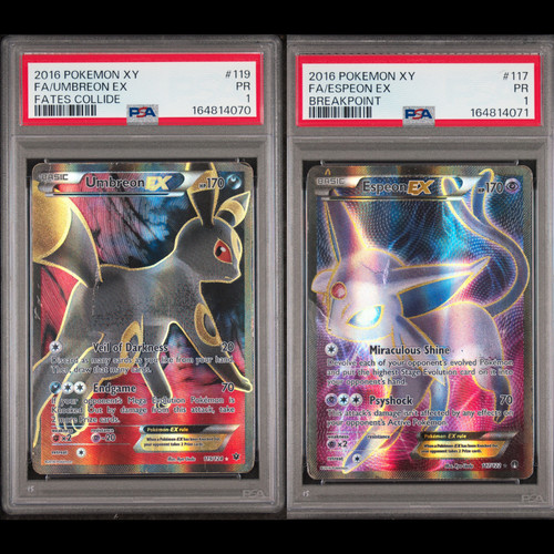 PSA 1 SEQUENTIAL 2016 Pokemon XY Umbreon EX 119 Fates Collide Espeon Breakpoint