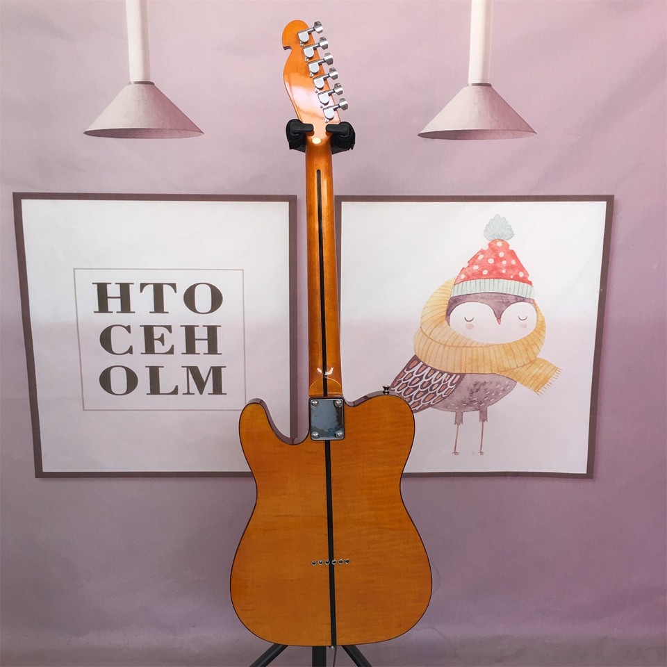 Factory HS-1 Mad Cat TL Electric Guitar Amber Yellow Flamed Maple Top ...