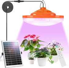 Solar Plant Grow Light Outdoor Indoor Run Day/Night, 96 LED Full Spectrum Solar