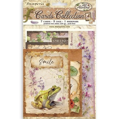 Stamperia ALL AROUND - CARDS COLLECTION - 7 CARDS - 5 TAGS - 1 BOOKMARK