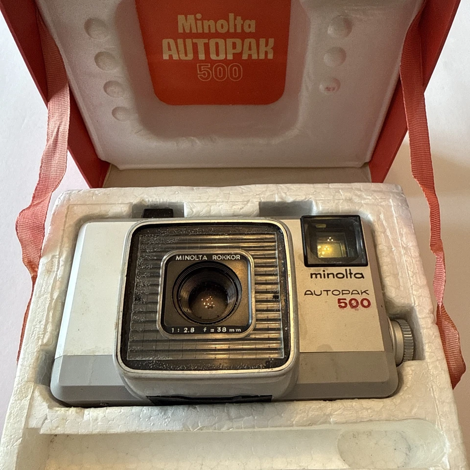 Cámara fotográfica retro Minolta Autopak 500 126 1966 - con caja sin probar Foto 2 de 4