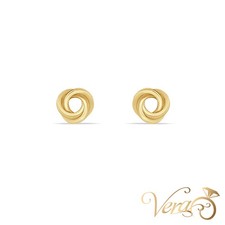 14K Yellow Gold Knot Stud Earrings, 6mm