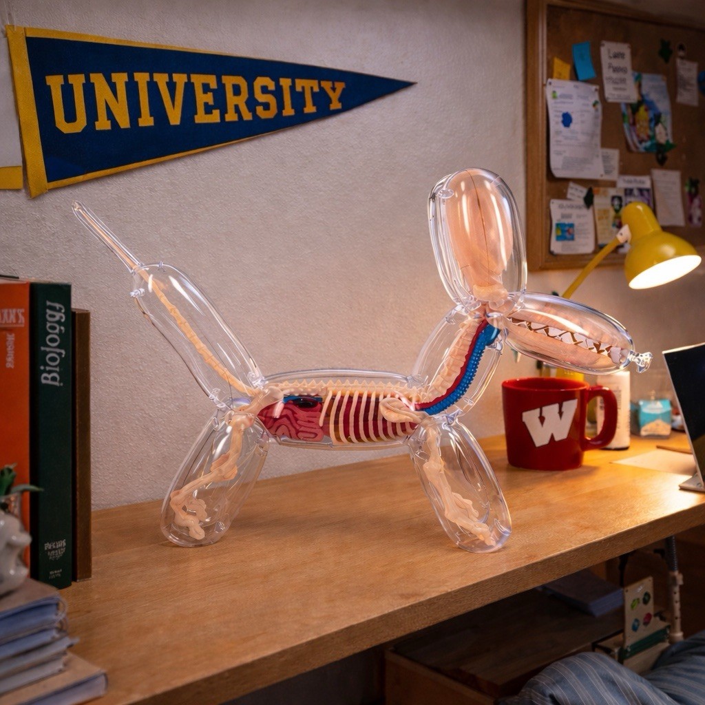 4d master フォーディーマスター バルーンドッグ　スケルトン　クリア 4D Master Jason Freeny Anatomy Transparency Balloon Dog 26PCS Art