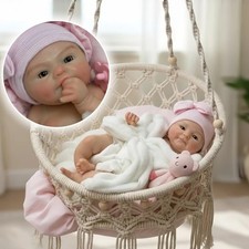 Silicone Baby Reborn Painted Doll 13inch Girl Open Mouth Soft Full Body Gift New