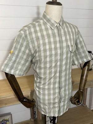 Simms SweetWater Brewing Co Fishing Shirt XL Green Plaid Snap Button