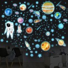 Glow in the Dark Space Wall Sticker Lumious Space Men Star Kids Nursery Decals