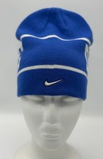 Vtg Nike University Of Dubuque Beanie One Size Blue Spartans Hat Center Swoosh
