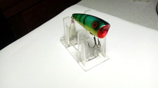 REBEL "POP R"TOPWATER, TOUGH PATTERN, REFLECTIVE GREEN SCALES/CHART/ORANGE BELLY