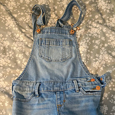 Abercrombie & Fitch Girls Size 8 Blue Denim Overall One-Piece Button Closure